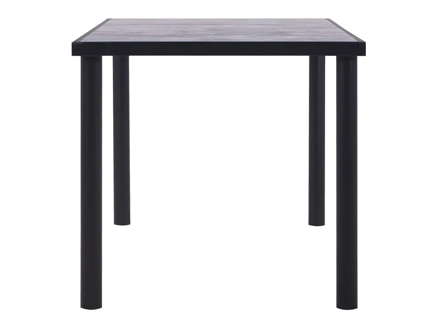 Mesa de comedor de MDF negro y gris hormigón 160x80x75 cm ES852593