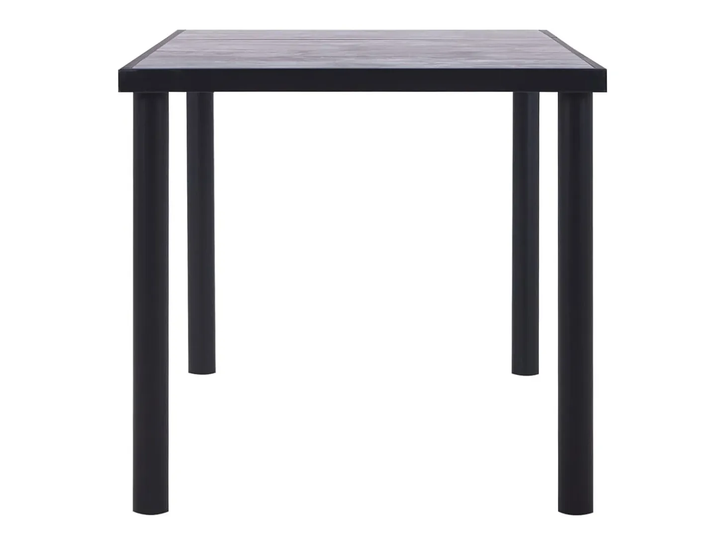 Mesa de comedor de MDF negro y gris hormigón 160x80x75 cm