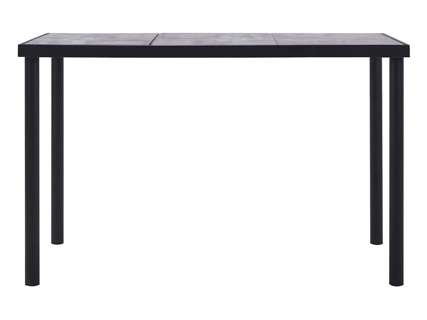 Mesa de comedor de MDF negro y gris hormigón 160x80x75 cm