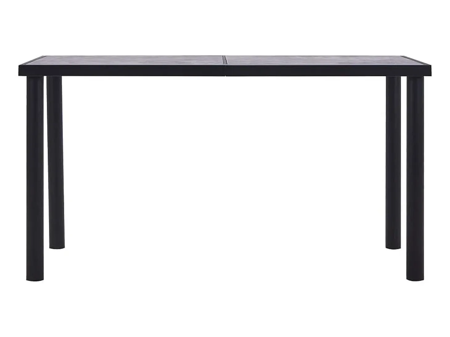 Mesa de comedor de MDF negro y gris hormigón 140x70x75 cm ES423205