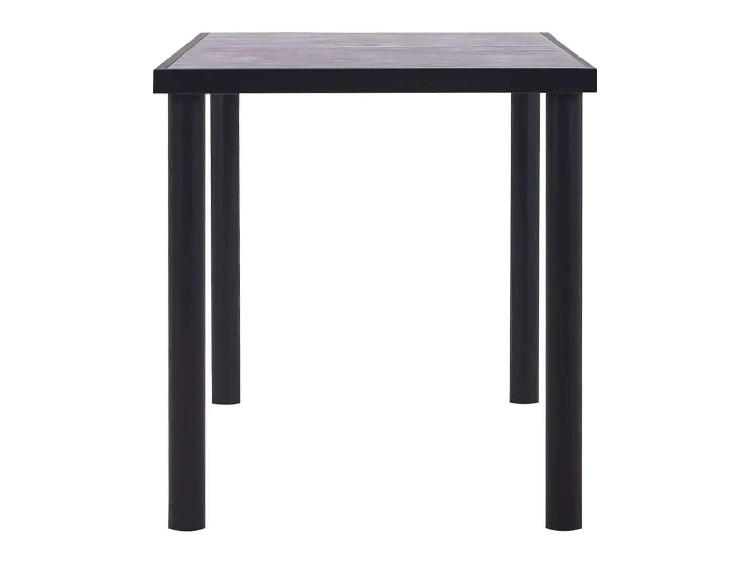 Mesa de comedor de MDF negro y gris hormigón 140x70x75 cm ES423205