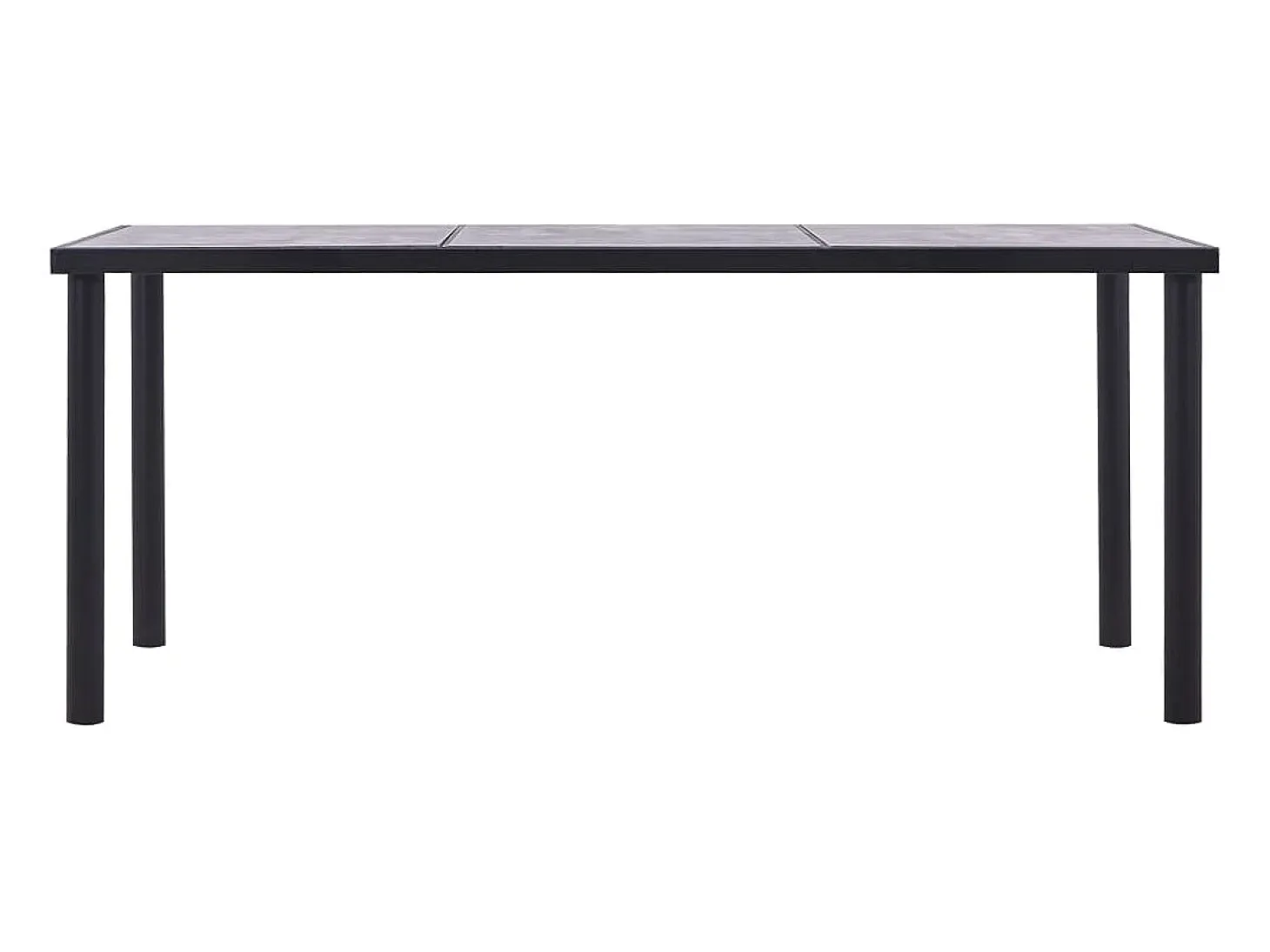 Mesa de comedor de MDF negro y gris hormigón 180x90x75 cm ES139426