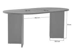 Mesa de comedor de nogal – 180 cm x 75 cm x 89,5 cm – Nogal – MDF con revestimiento de melamina