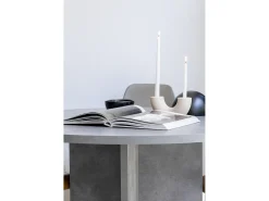 Mesa de comedor de panel laminado efecto microcemento de 120 cm