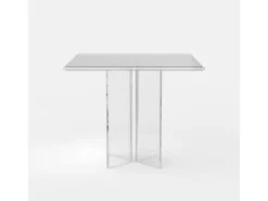 Mesa de comedor de policarbonato transparente cuadrada 80x80 cm Holden