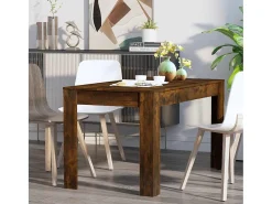 Mesa de comedor de roble ahumado 140x74,5x76 cm madera de ingeniería