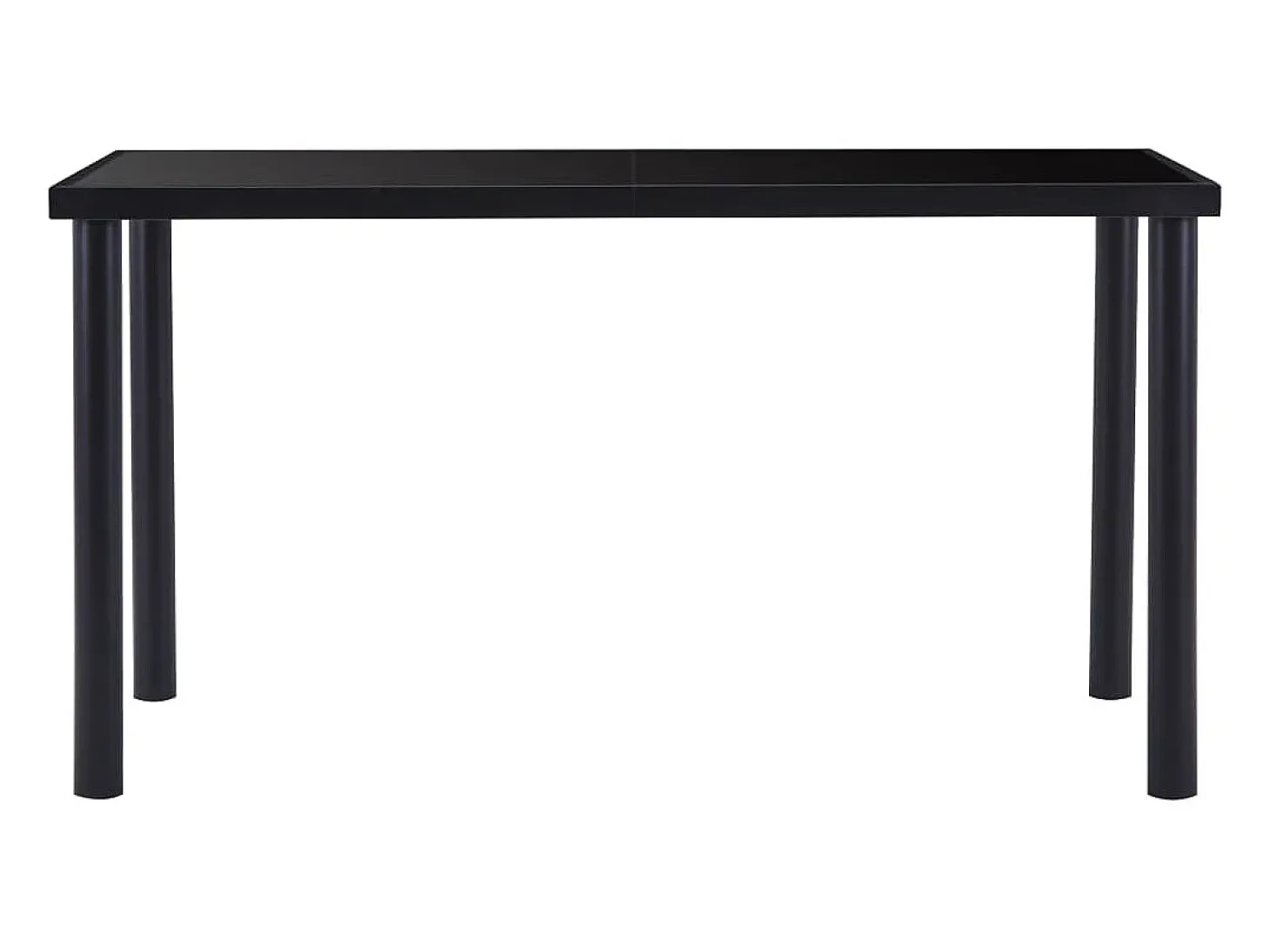 Mesa de comedor de vidrio templado negro 140x70x75 cm