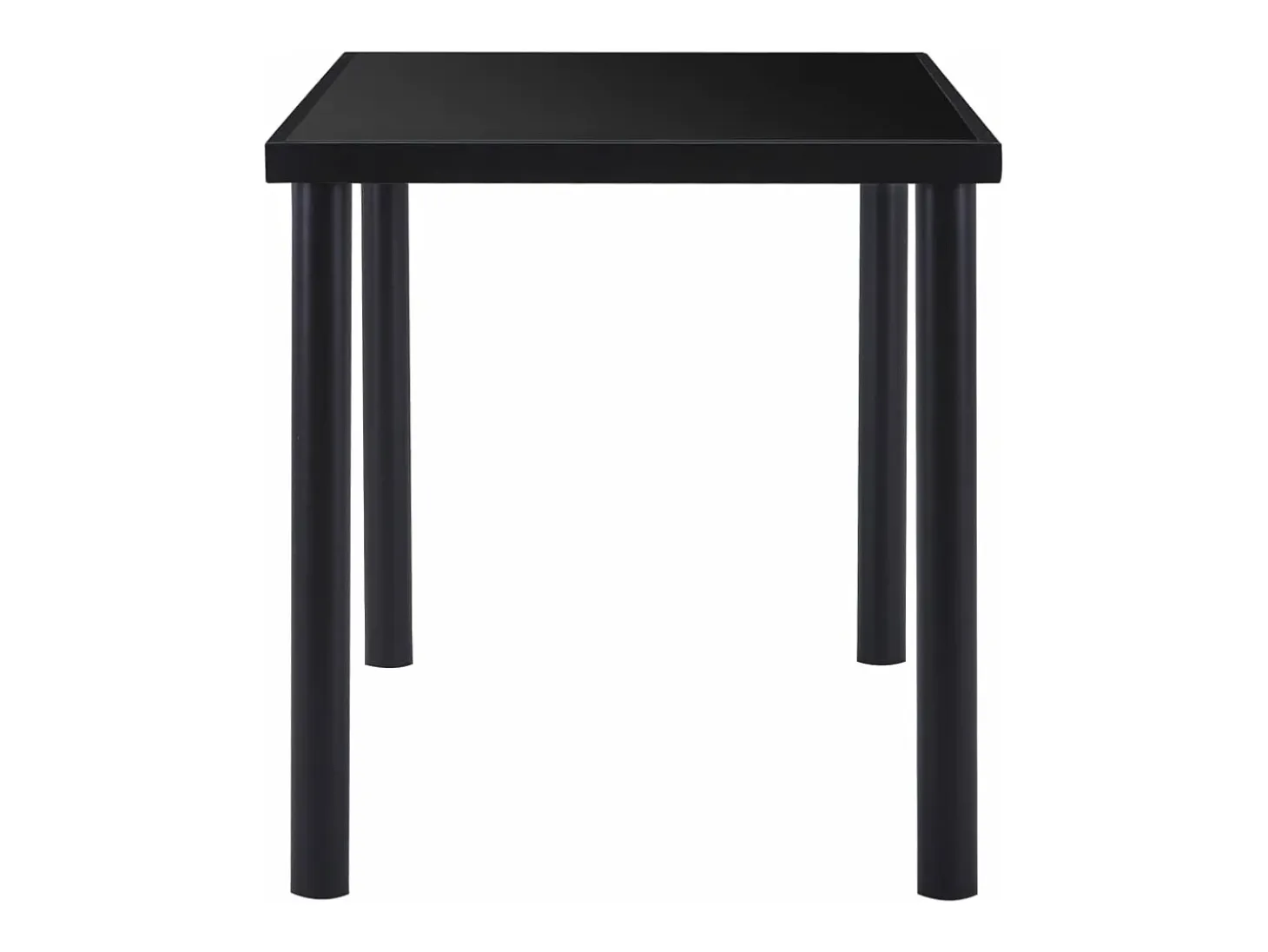 Mesa de comedor de vidrio templado negro 140x70x75 cm