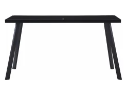 Mesa de comedor de vidrio templado negro 140x70x75 cm