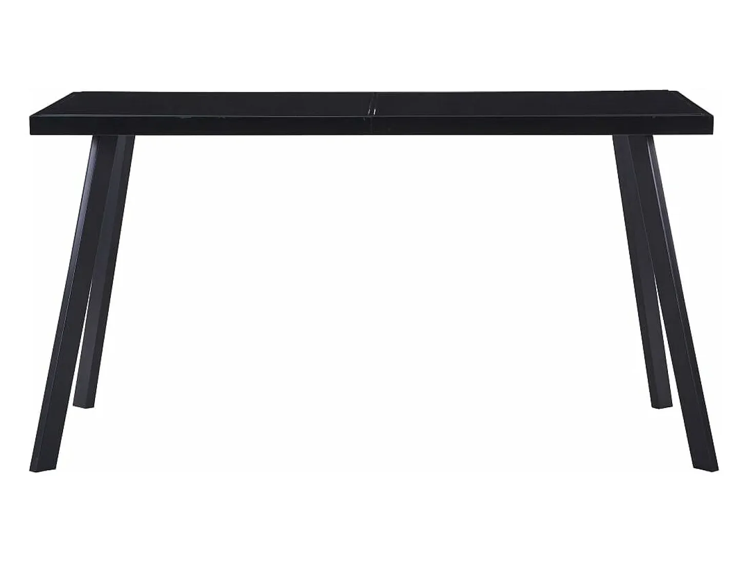 Mesa de comedor de vidrio templado negro 140x70x75 cm