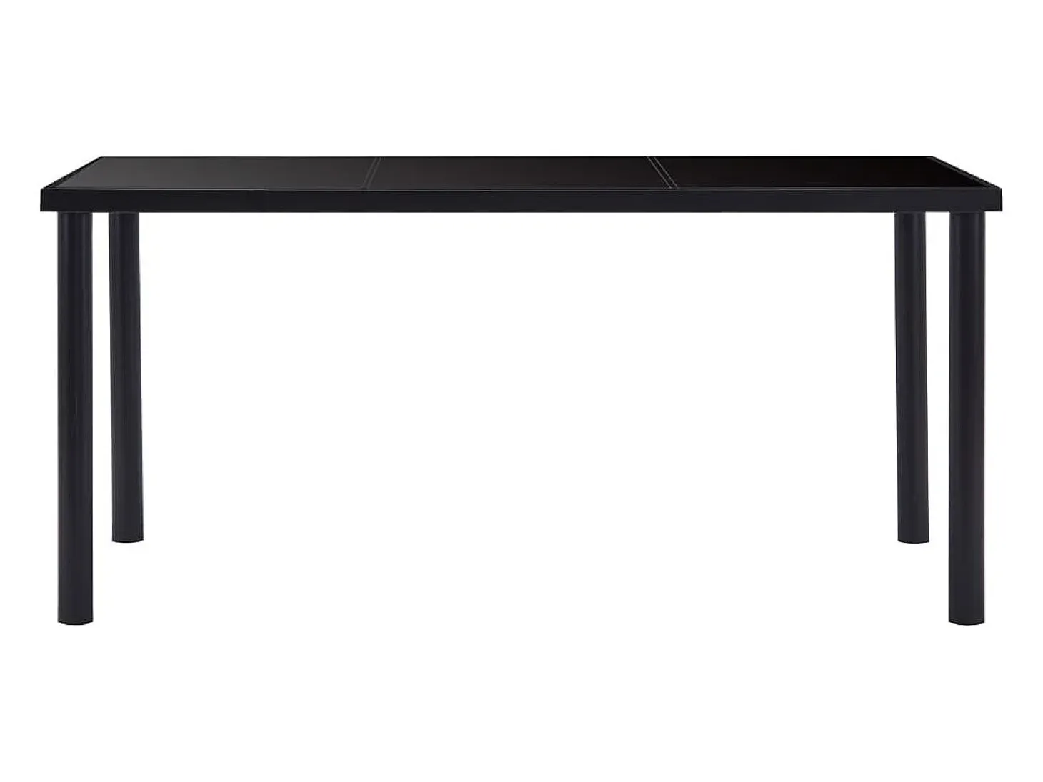 Mesa de comedor de vidrio templado negro 160x80x75 cm