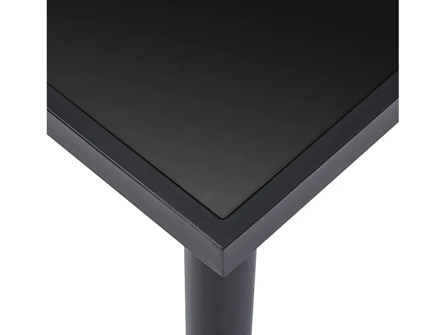Mesa de comedor de vidrio templado negro 160x80x75 cm