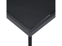 Mesa de comedor de vidrio templado negro 140x70x75 cm