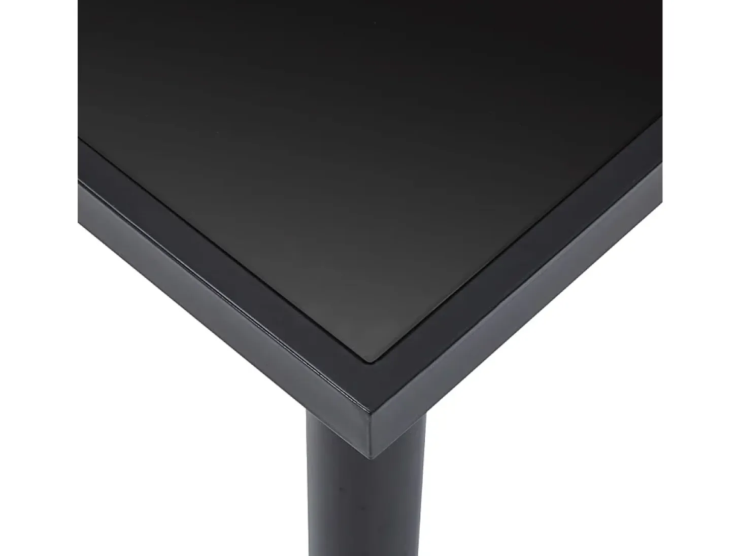 Mesa de comedor de vidrio templado negro 180x90x75 cm