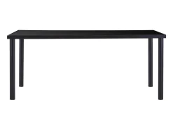 Mesa de comedor de vidrio templado negro 180x90x75 cm ES154862