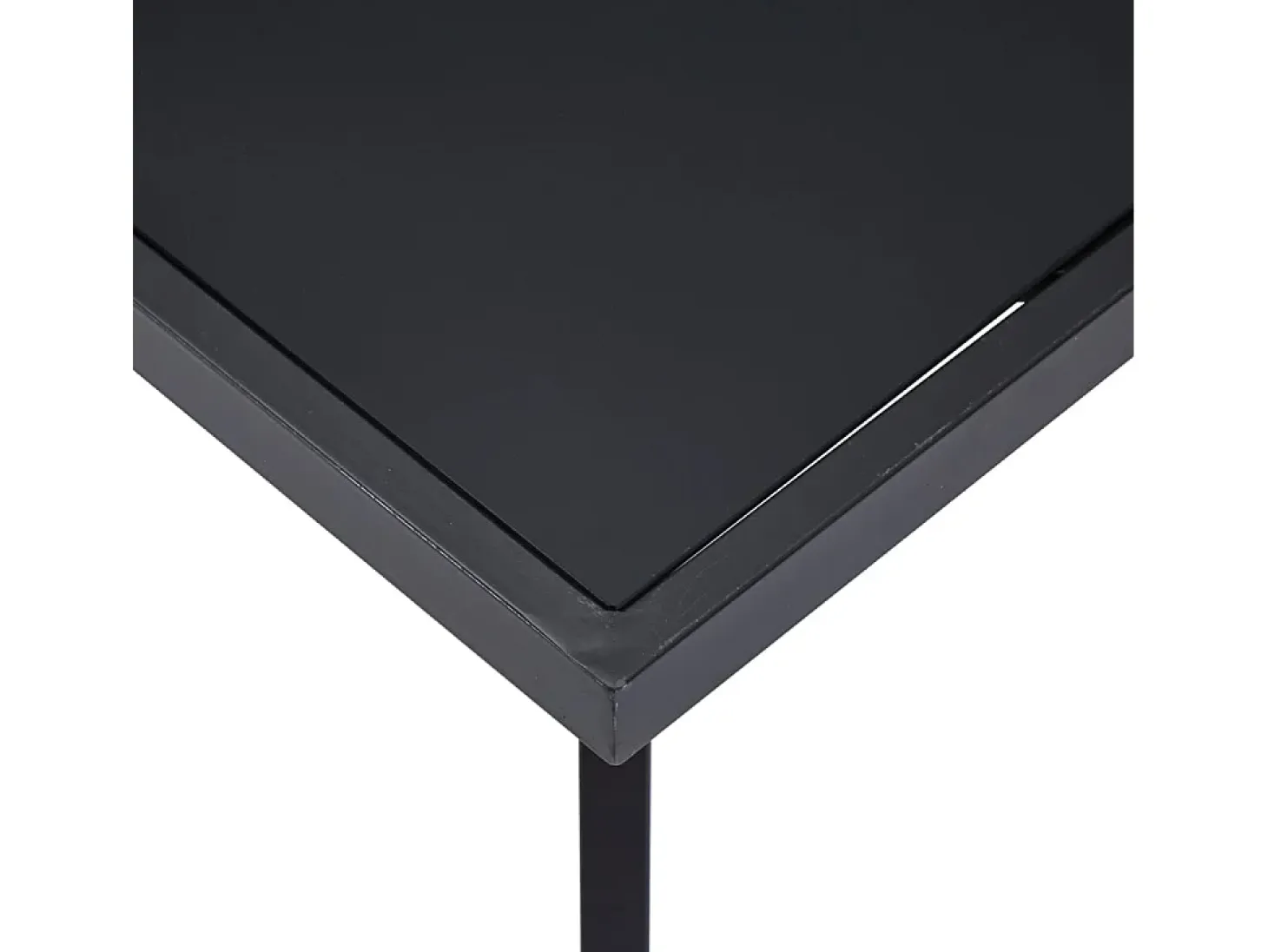 Mesa de comedor de vidrio templado negro 160x80x75 cm ES519755