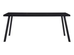Mesa de comedor de vidrio templado negro 160x80x75 cm ES519755
