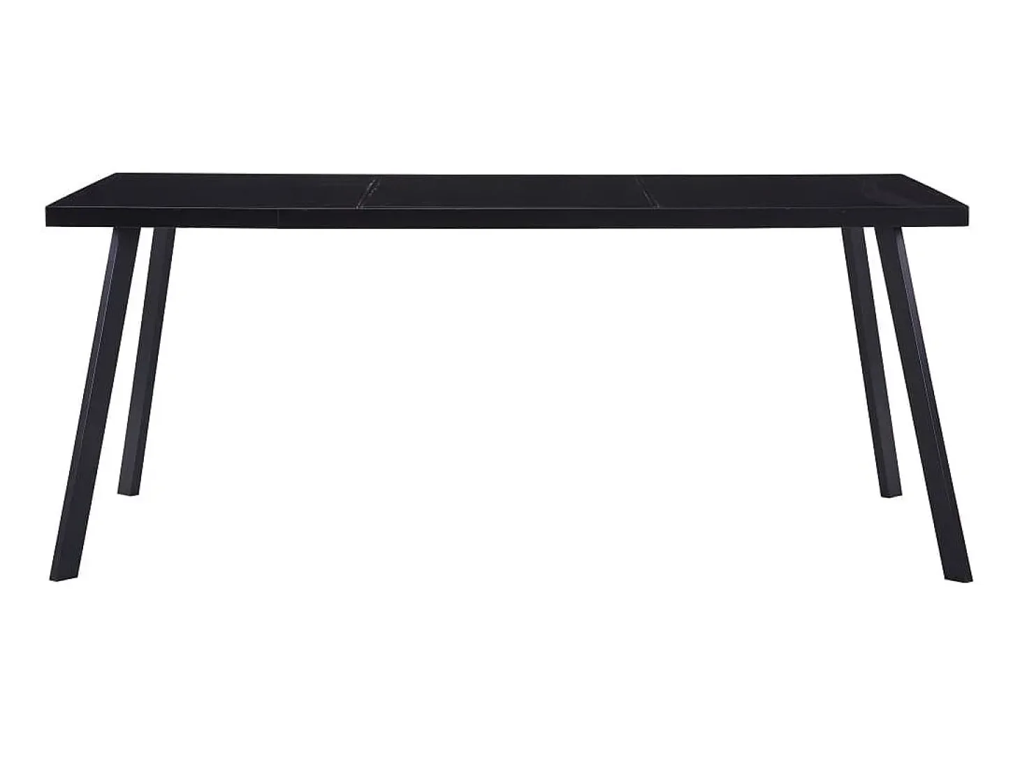 Mesa de comedor de vidrio templado negro 160x80x75 cm ES519755