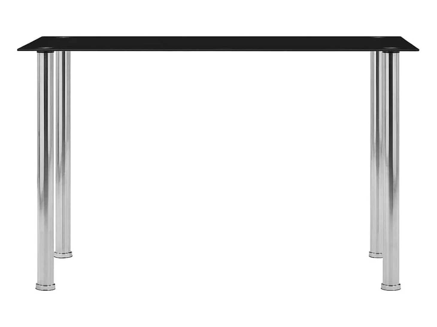 Mesa de comedor de vidrio templado negro 120x60x75 cm ES751552