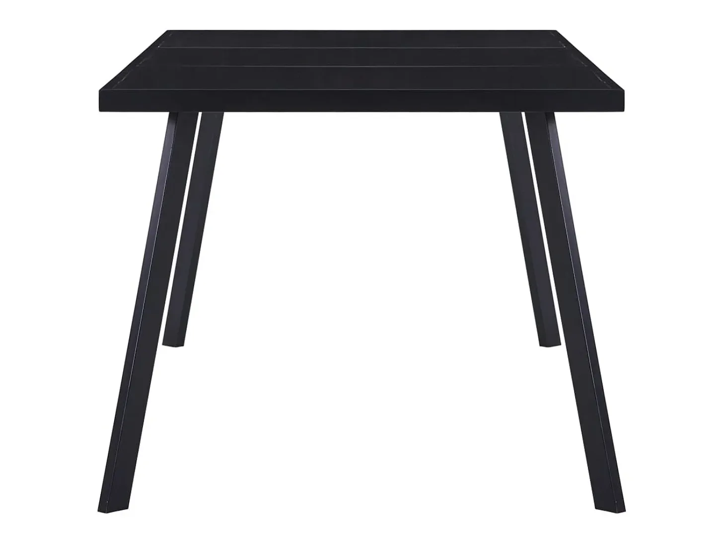 Mesa de comedor de vidrio templado negro 160x80x75 cm