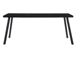 Mesa de comedor de vidrio templado negro 160x80x75 cm