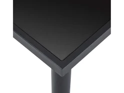 Mesa de comedor de vidrio templado negro 140x70x75 cm