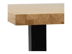 Mesa de comedor de 75x140x80 cm con sobre de madera maciza con patas negras Barcelona