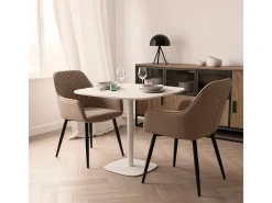 Mesa de comedor diseño moderno 80 x 80 cm cocina bar restaurante Circumdo - Blanco