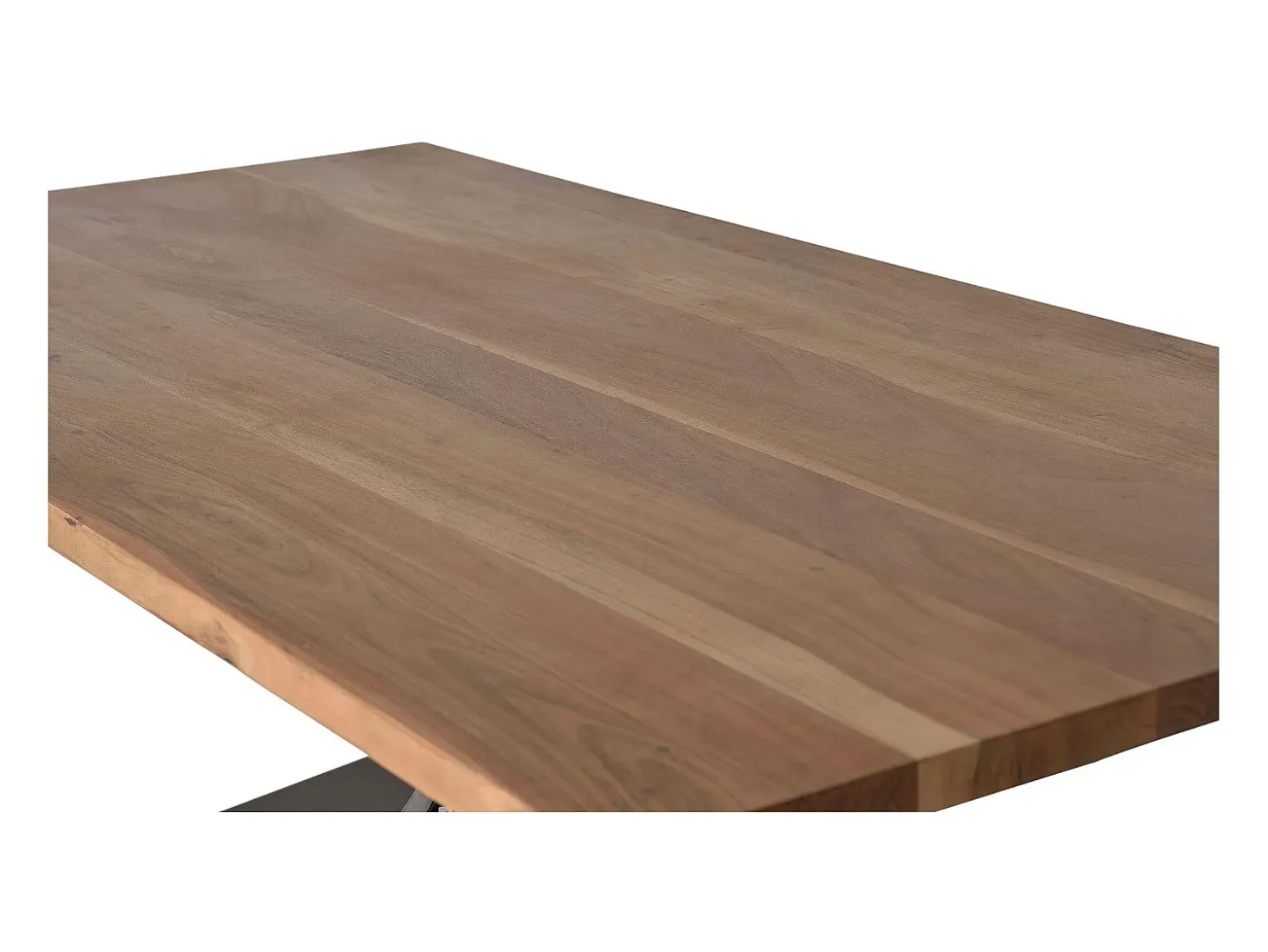 Mesa de comedor en madera acacia natural y patas de metal negro