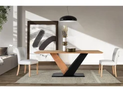 Mesa de comedor en madera de acacia maciza natural