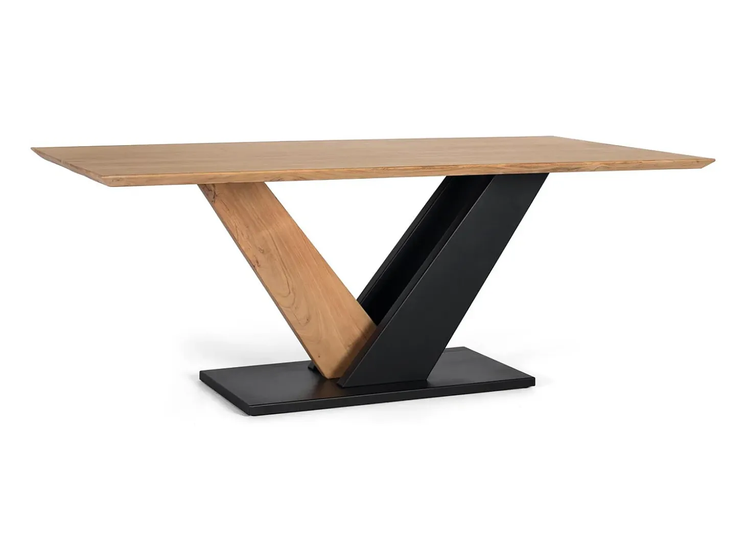 Mesa de comedor en madera de acacia maciza natural