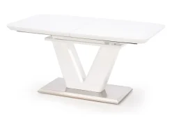 Mesa de comedor en V extensible Clari lacada en blanco