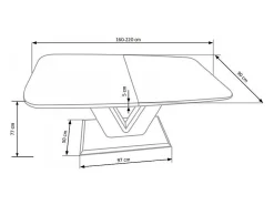 Mesa de comedor en V extensible Clari lacada en blanco