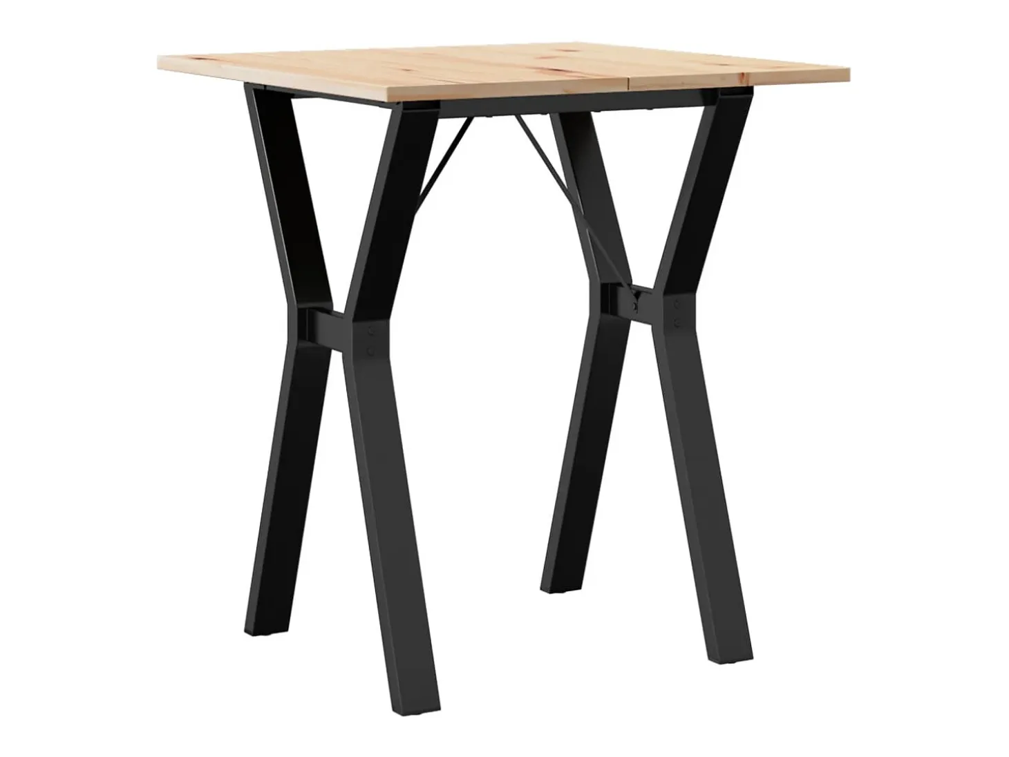 Mesa de comedor estructura en Y 60x60x75 cm madera maciza de pino acero
