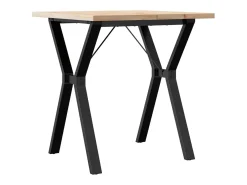 Mesa de comedor estructura en Y 70x70x75,5cm madera maciza de pino acero