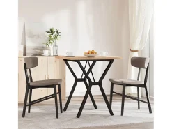 Mesa de comedor estructura en Y 70x70x75,5cm madera maciza de pino acero
