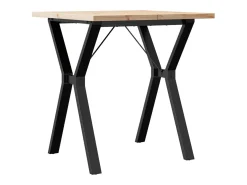 Mesa de comedor estructura en Y 70x70x75,5cm madera maciza de pino acero