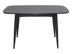 Mesa de comedor extensible madera negra L130-160 cm NORDECO