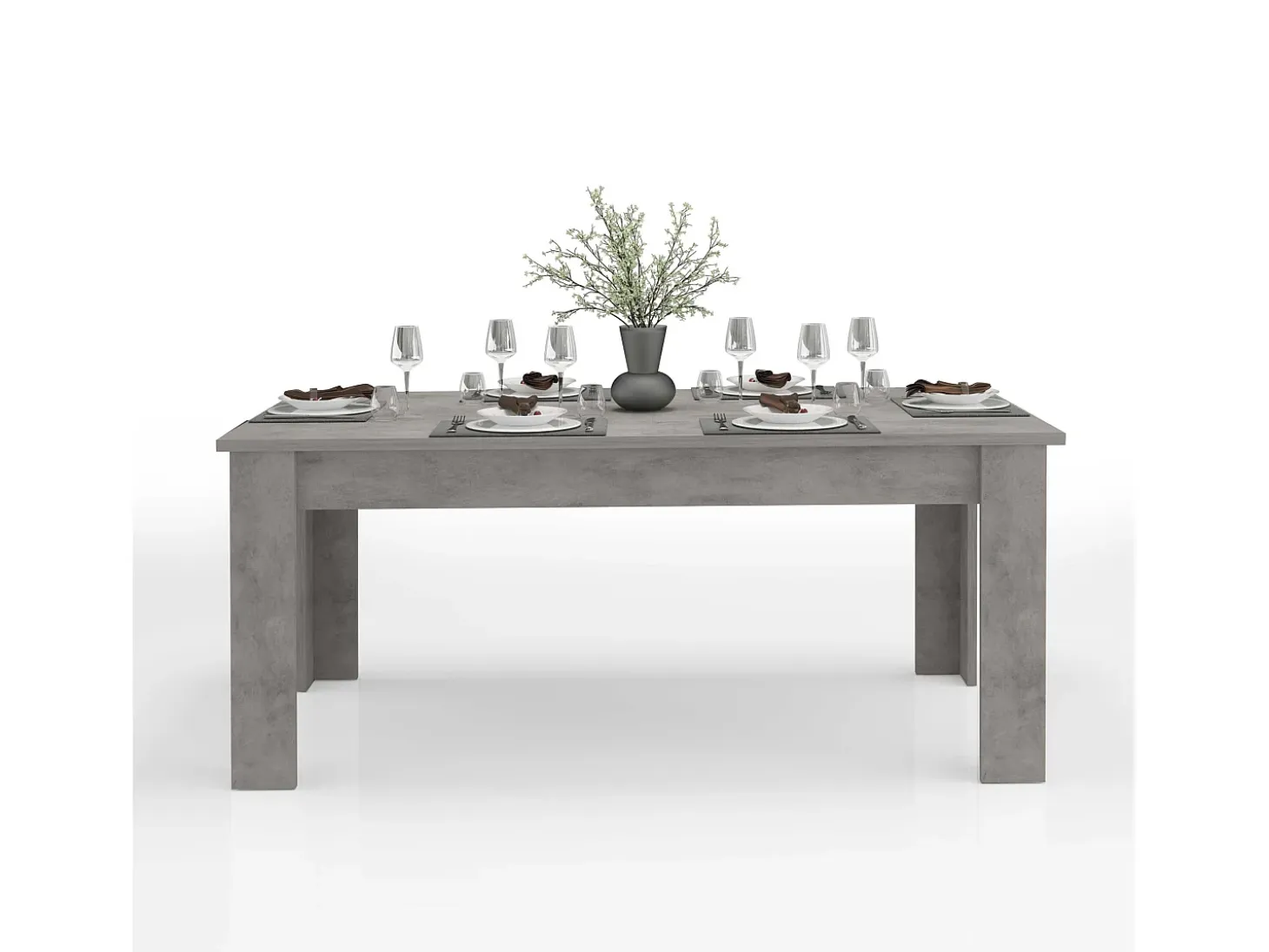 Mesa de comedor extensible 160-210 x 90 cm diseño moderno gris Jesi Bronx