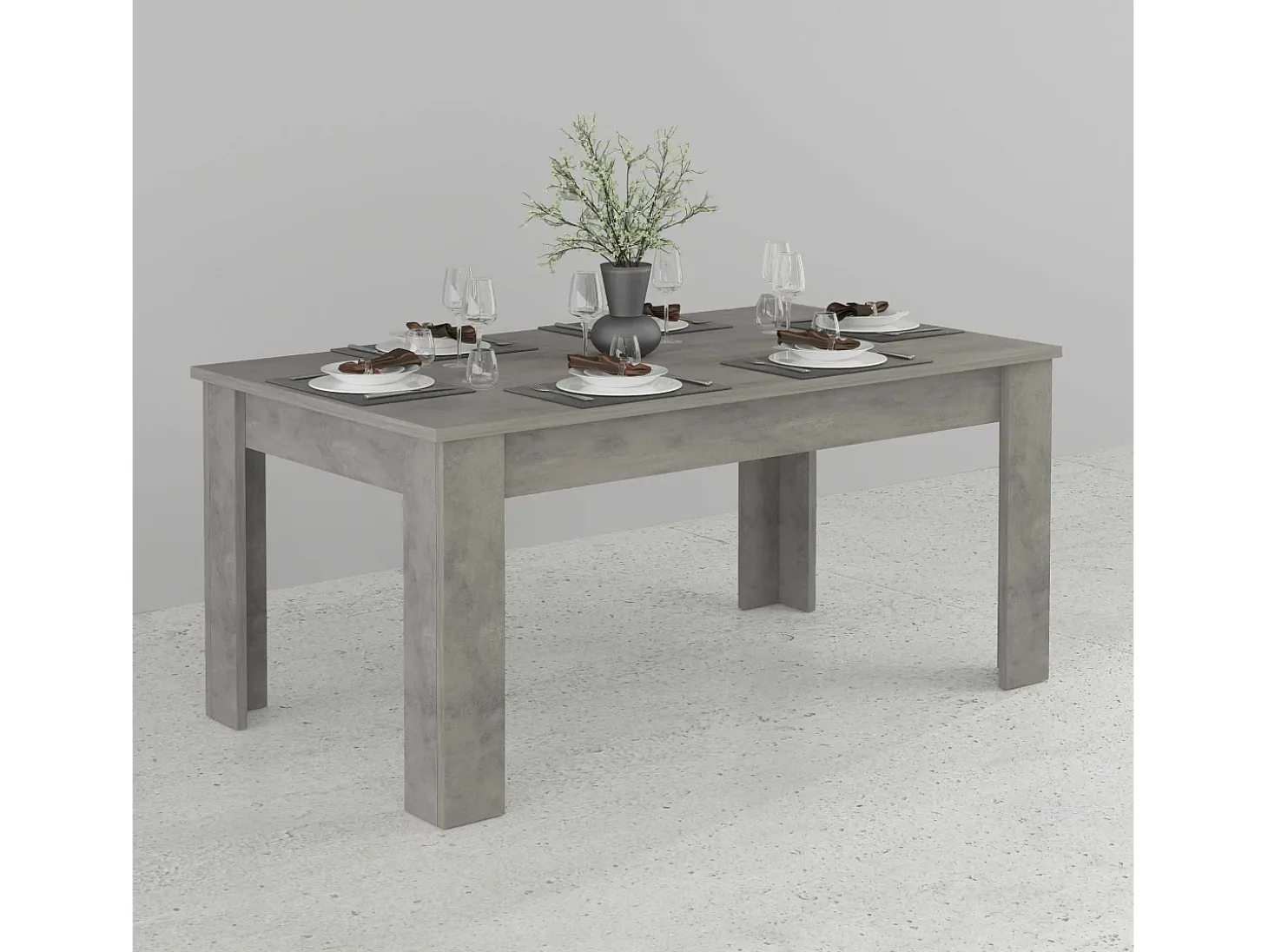 Mesa de comedor extensible 160-210 x 90 cm diseño moderno gris Jesi Bronx