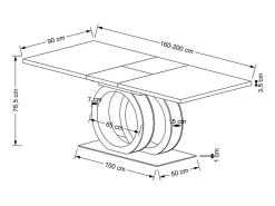 Mesa de comedor extensible lacada en blanco 160cm Goma