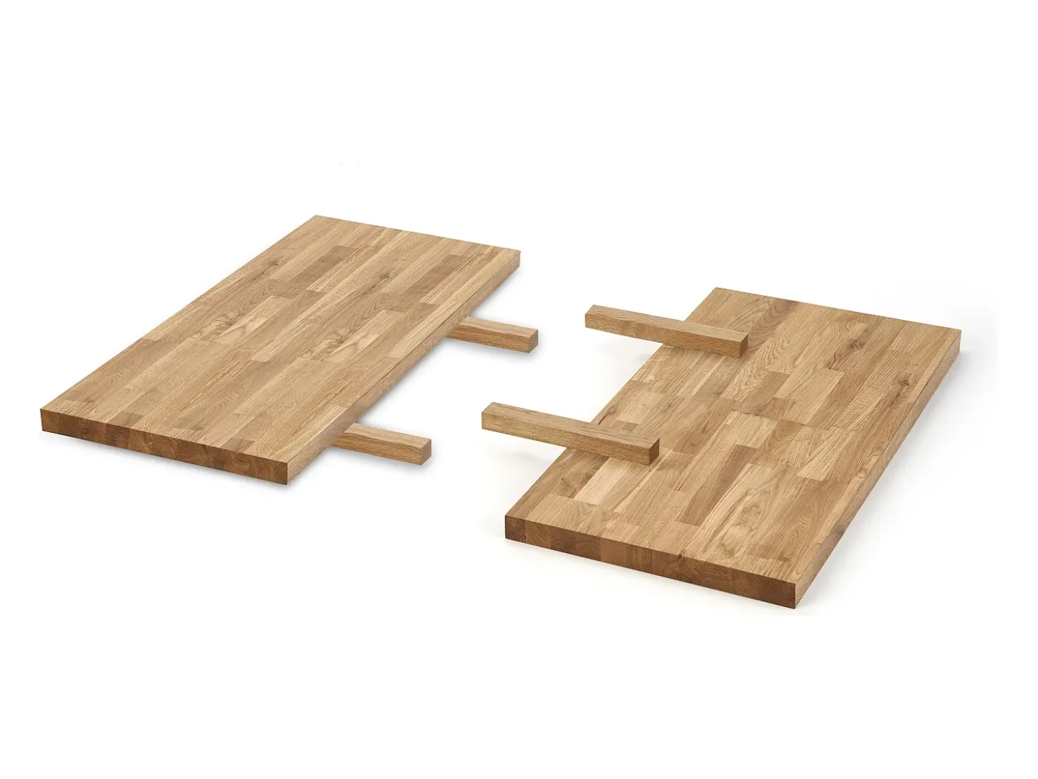 Mesa de comedor extensible de roble macizo y metal 120cm Vinus - Extensiones (2x40cm)