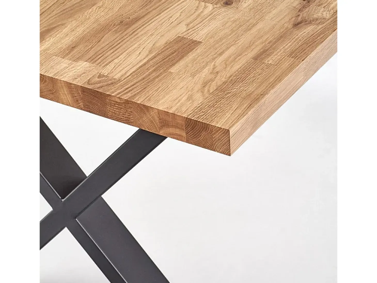 Mesa de comedor extensible de roble macizo y metal 120cm Vinus - Extensiones (2x40cm)