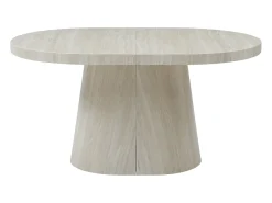 Mesa de comedor extensible para 6 a +12 personas en MDF - Efecto travertino beige - CLOEVA