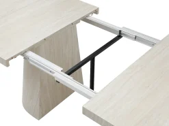 Mesa de comedor extensible para 6 a +12 personas en MDF - Efecto travertino beige - CLOEVA