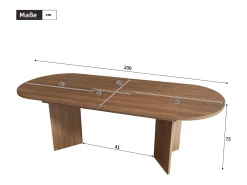 Mesa de comedor extensible - 160/200 x 90 x 75 cm - para 4 a 6 personas - estilo sencillo - MDF - marrón