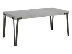 Mesa de comedor extensible de diseño con patas de metal antracita Konta-Color Marrón-Ancho extensible