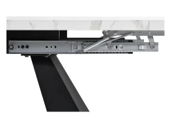 Mesa de comedor extensible 99-159 x 74 cm - 6 a 8 personas - en MDF - Blanco + Negro