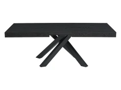 Mesa de comedor extensible 6 a 10 cubiertos de MDF y metal - Negro - CATONAV
