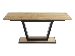 Mesa de comedor extensible 6 a 10 comensales de MDF y metal - Natural y negro - VITENO